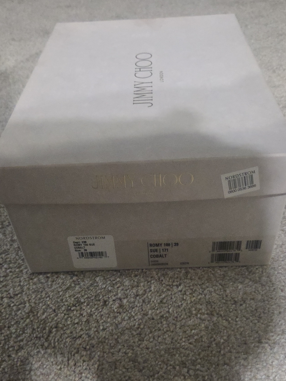 Jimmy Choo Beige and Gold Shoe Box